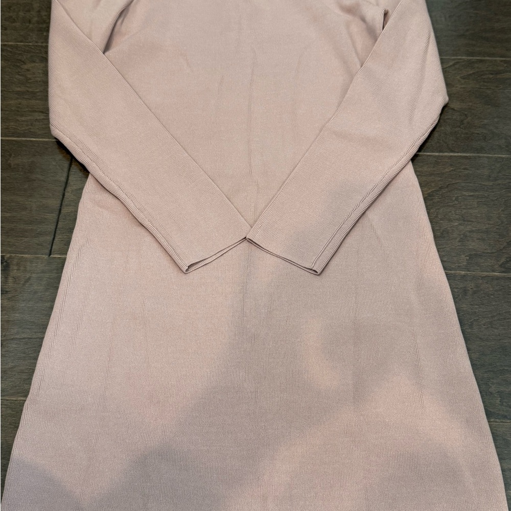 Elegant Pink Long Sleeve Maternity Dress
